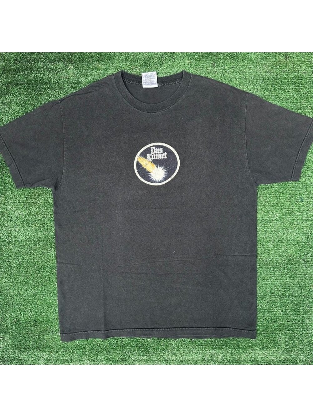 Vintage Y2K Das Komet Liqueur Promo T-Shirt Black L Grunge Alcohol Punk Party